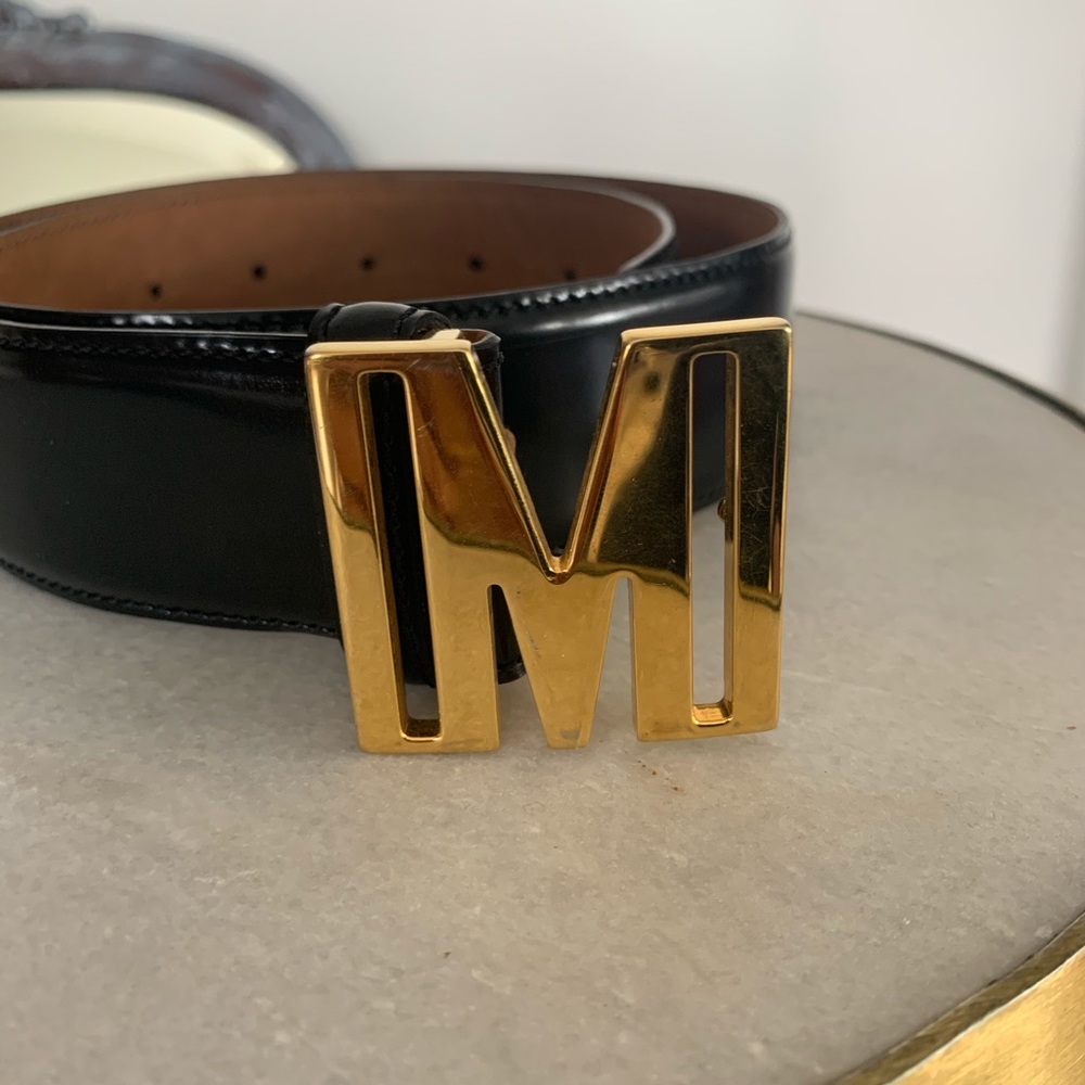 Moschino Black Leather Belt